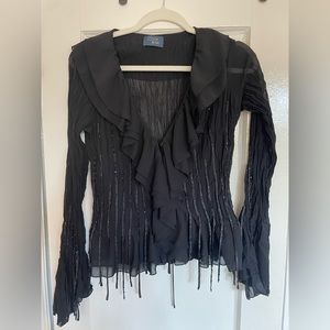 Long sleeve blouse in black